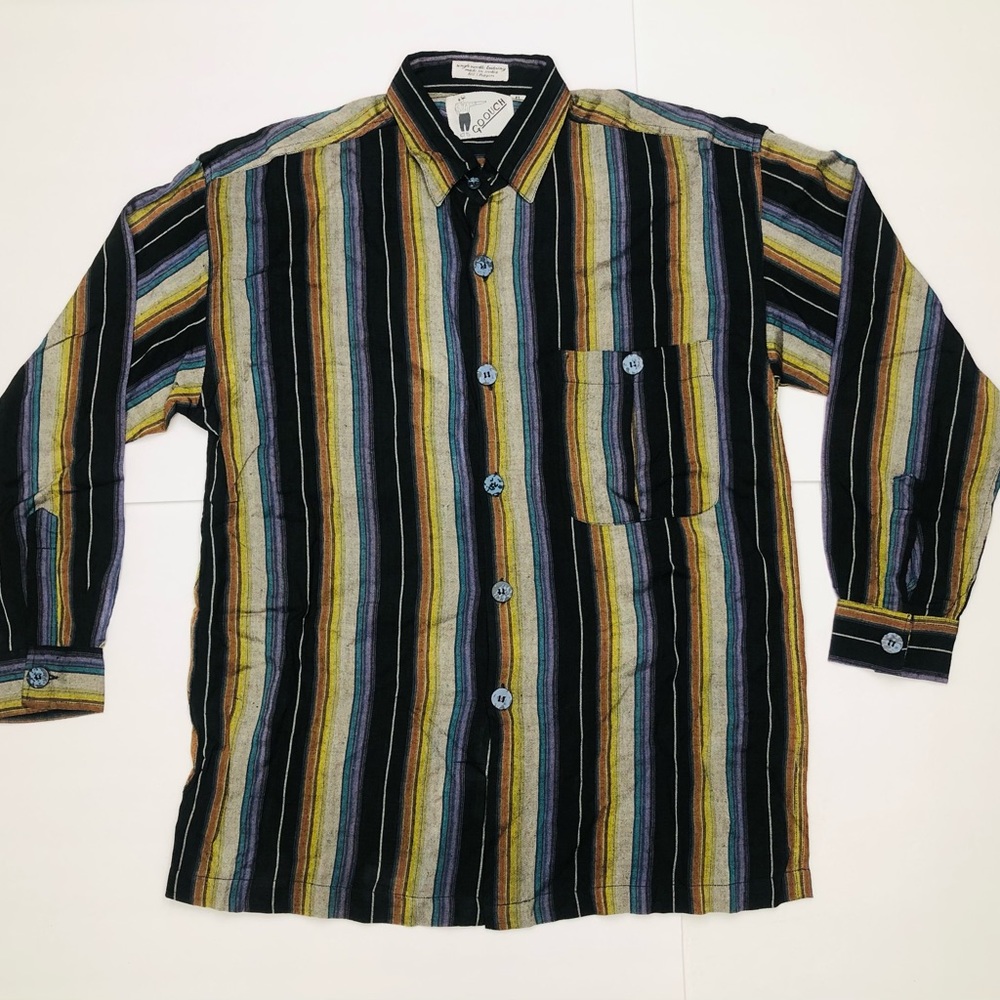 Goouch Shirt Mens Long Sleeve Size Medium 100% Rayon NWOT